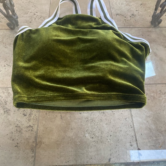 BuffBunny  Disco short olive green velvet top - Picture 8 of 8
